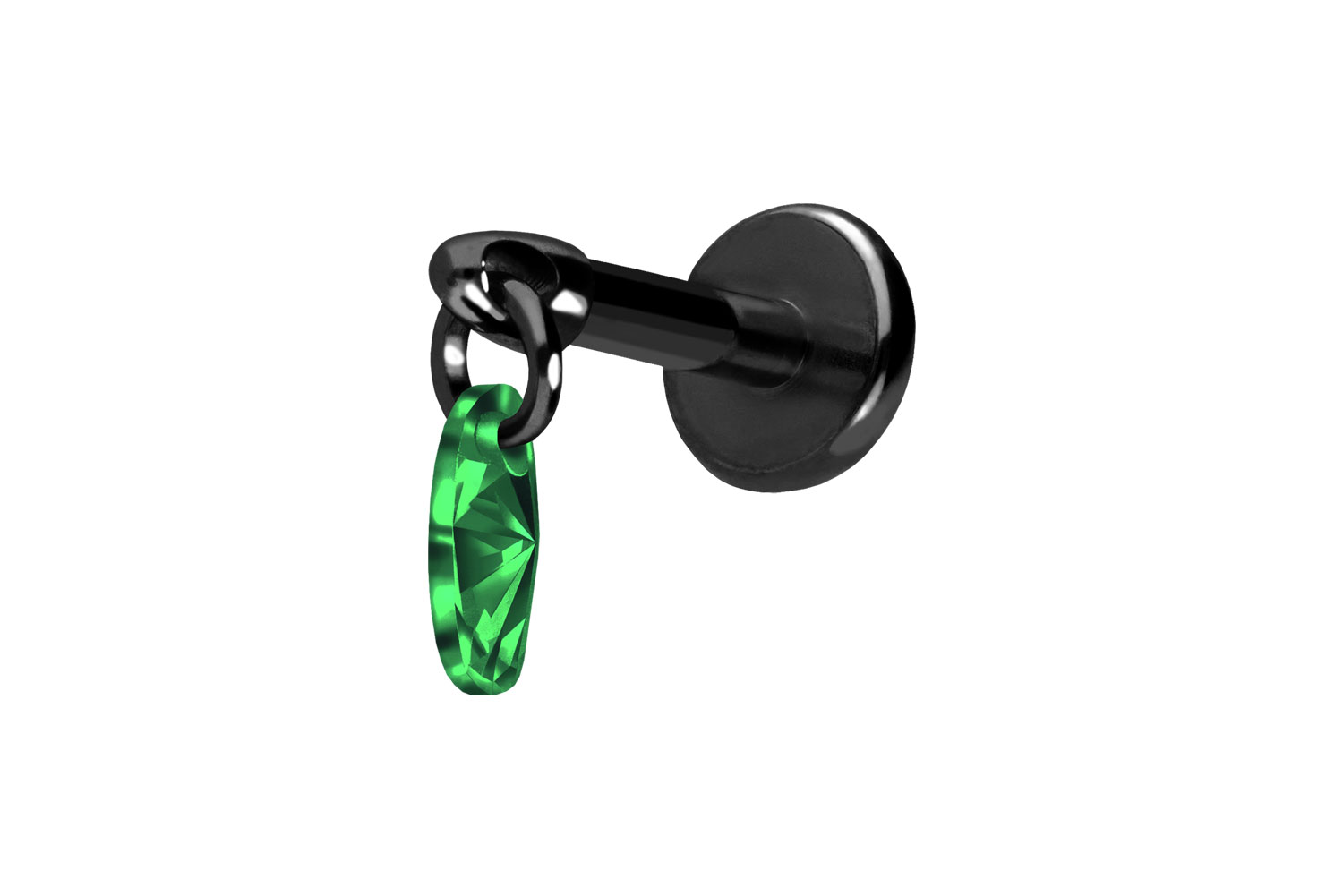 Titan Labret Piercing mit Push Fit KRISTALLOVAL